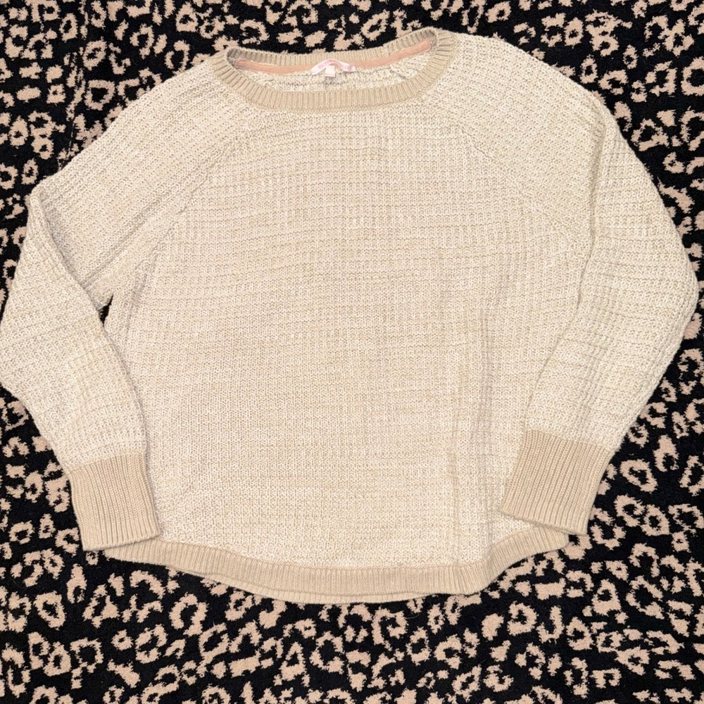 Victoria's Secret Sweater Women Large Textured Knit Cozy Neutral Minimalist